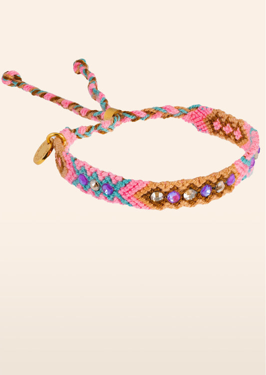 Wayuu Skinny Bracelet - Barbie Pink